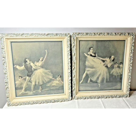 & Other Stories Other - 2 Vintage Ballet Painting - Raymond Charlot 22.5 x 20.5
